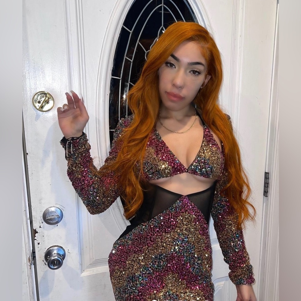 Rainbow sequins dress